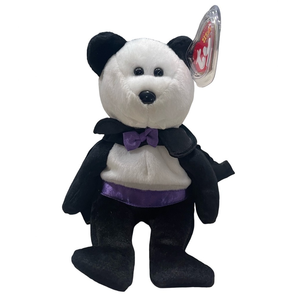 2004 Ty Beanie Baby: COUNT Vampire Teddy Bear Plush Toy w/Tag in Protector